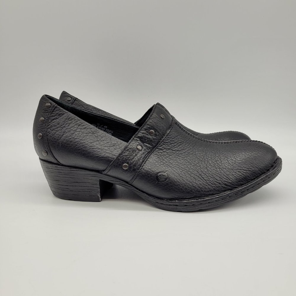 Born Split Toe Pebbled Grain Leather Western Stud… - image 5